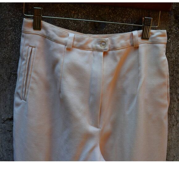 Vintage Cream Wool-Blend Tailored Trousers – Size M - Picture 2 of 4